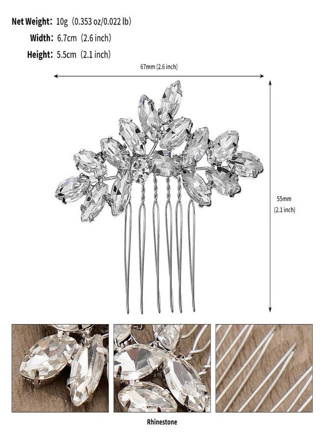 Artmiss Wedding Hair Barrettes Flower Crystal Hair Pins Silver Hair Accessories for Women Brides - Image 5